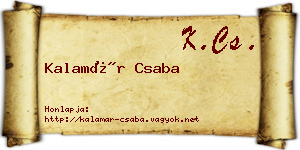 Kalamár Csaba névjegykártya