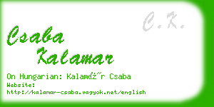csaba kalamar business card